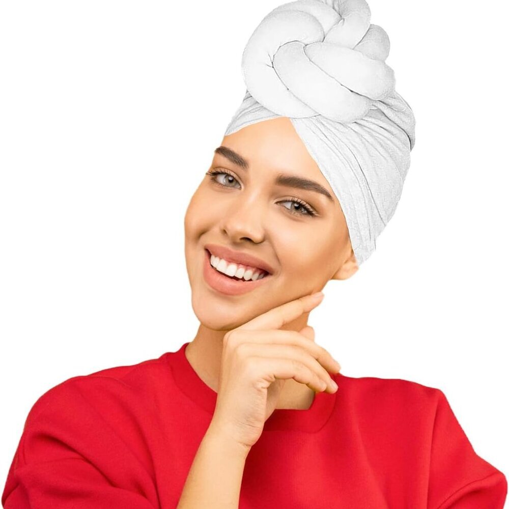 Women Turbans And Head Wraps, Women African Turban Flower Knot Pre-Tied Bonnet B